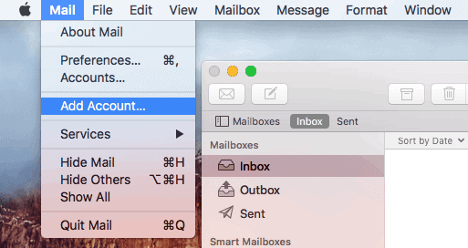 opsætning af email mac os
