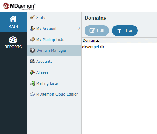 Domain manager - Mdaemon