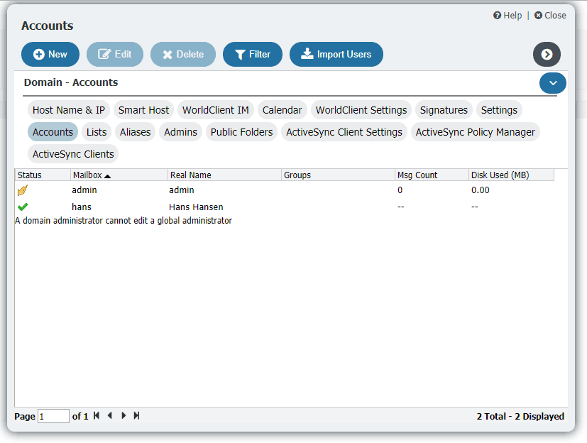 kontoindstillinger mdaemon