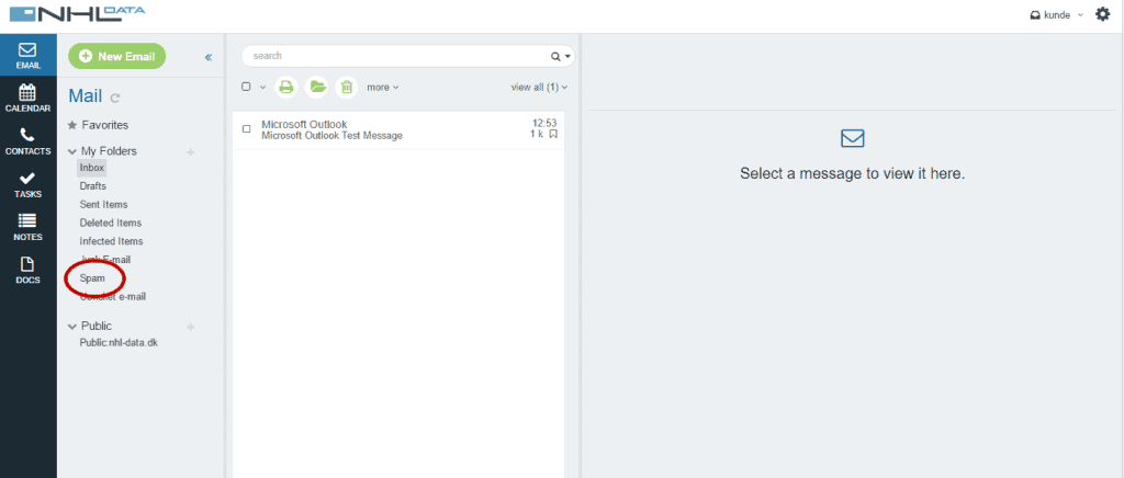 spam folder i NHL mail - Mdaemon