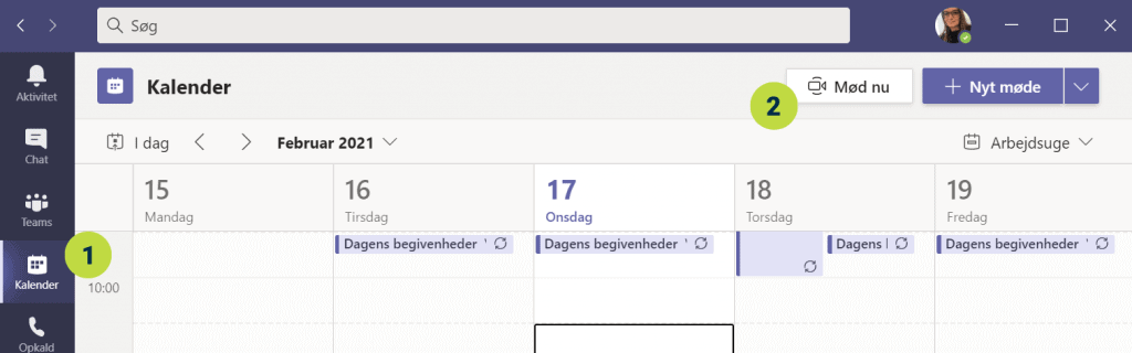 Kalender i MS teams