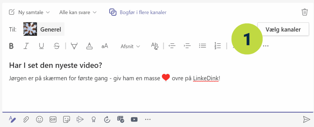 Vælg kanaler i MS teams