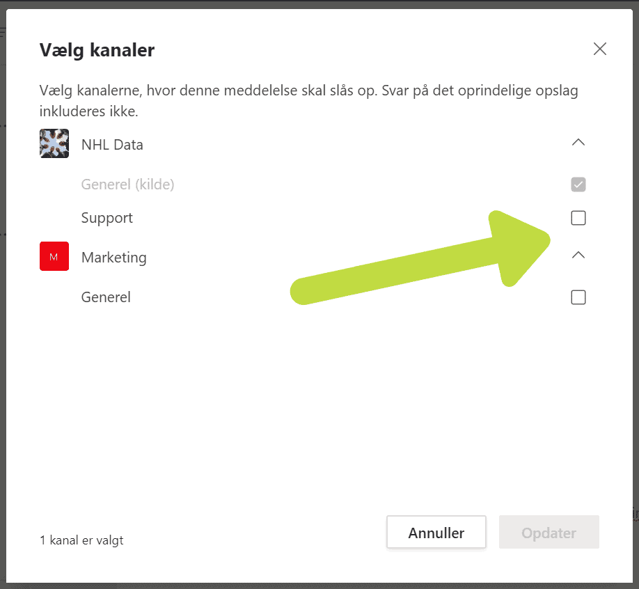 Kanaler i MS teams