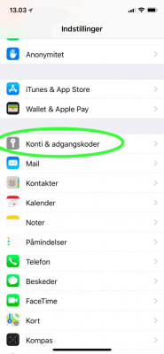 emailopsætning ios iphone